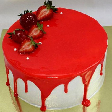 Торт глазурь с клубникой купить - рубцовск.сладкоежкин.рф
